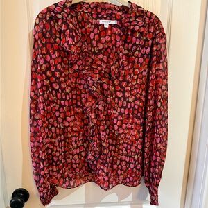 Chico's Vibrant Multicolor Ruffle Blouse